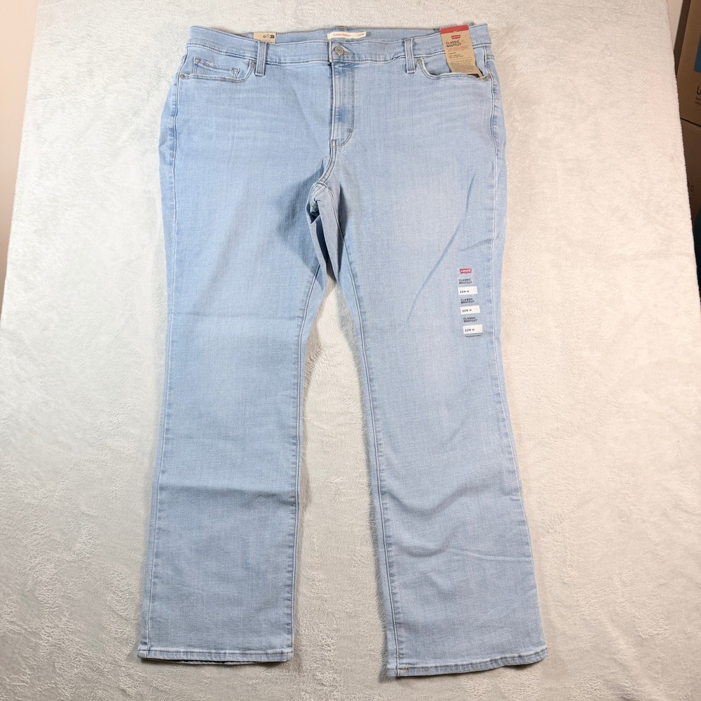 Levi's Classic Bootcut Jeans Women's Plus Size 22W M Light Wash Denim New